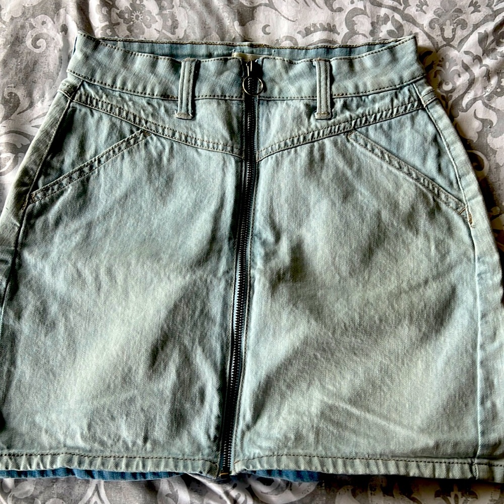 Juniors zip jeans skirt 5/27
